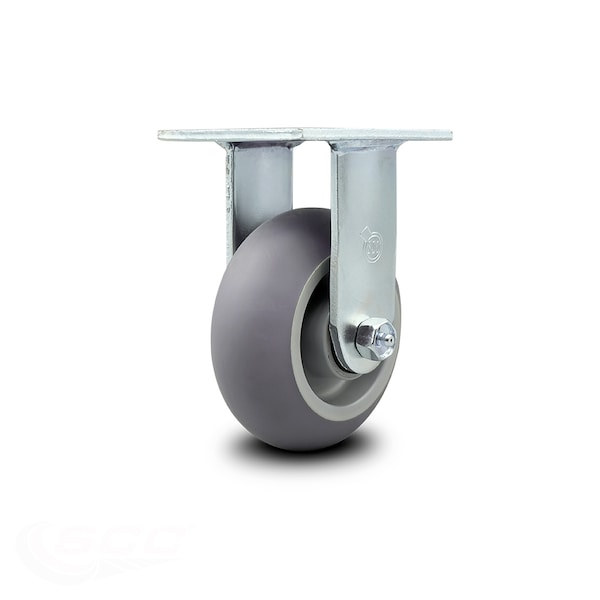 5 Inch Thermoplastic Rubber Wheel Rigid Caster with Ball Bearing